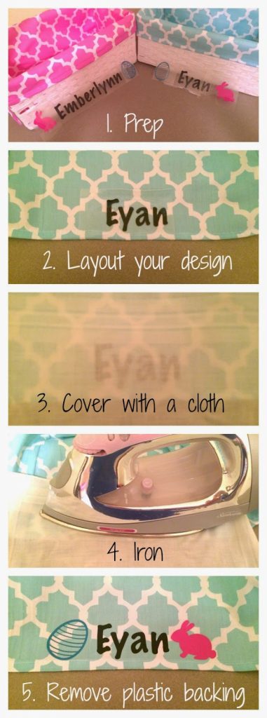 Personalized Easter Basket DIY, How to use heat transfer vinyl, how to set up silhouette and heat transfer vinyl, easter, crafts, tutorial with pictures