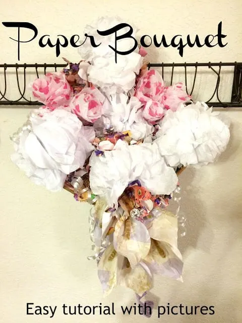 How to make a paper bouquet, Wedding Rehearsal Dinner paper Bouquet, Paper Flower tutorials