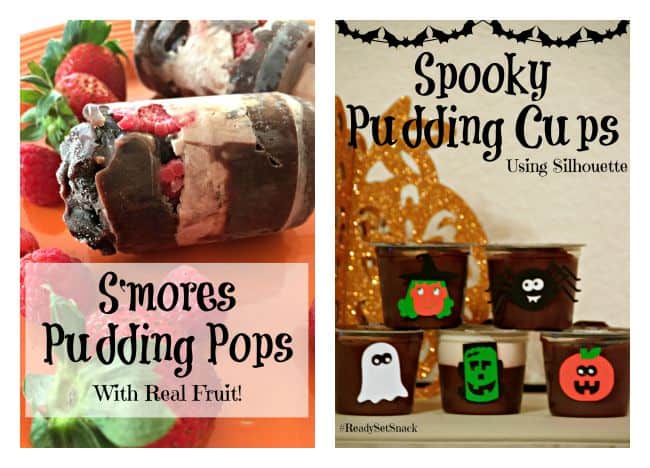 Hershey's Ready to Eat Pudding, Spooky Pudding Cup tutorial, Frozen Pudding Pops recipe, Silhouette tutorial, halloween, #Cbias, #ReadySetSnack