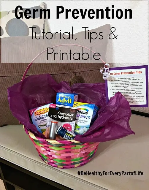 Germ Prevention Tips, Family Health & Wellness Basket, Health Tip Printable, #BeHealthyForEveryPartofLIfe