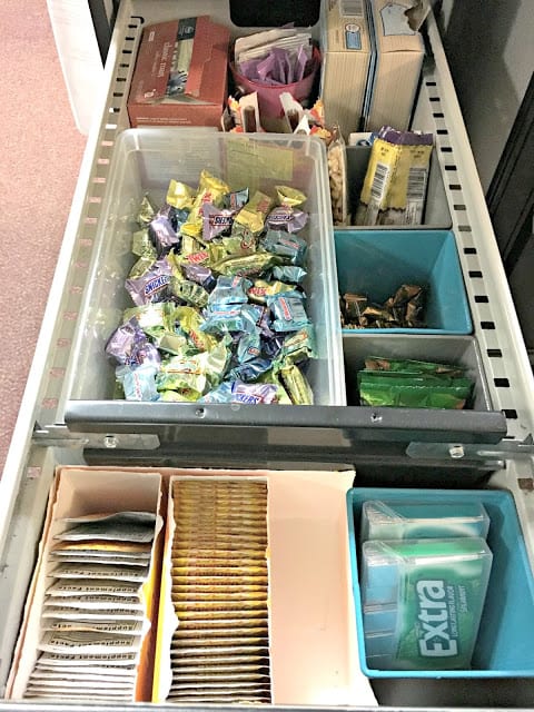 #GIVEEXTRAGETEXTRA, #Walmart, #ad, How to create a snack drawer in your shared workspace, ideas to pay it forward, How to make a workspace a happy space