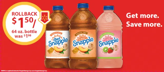 #SnappleRollback, #ad, Snapple on Rollback, Deals, Coupons, Walmart Rollbacks, Snapple deals