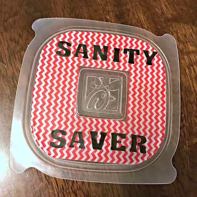 Sanity Saver, ChickFilA Chicken Tortilla Soup Upcycle, ChickFilA Container crafts, #ChickFilAMoms, Ideas for recycling plastic containers, Ideas for busy parents, compact containers 