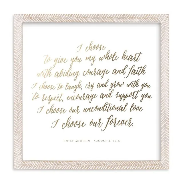 Minted Wedding Gift Ideas, Vow Prints, Newlywed home decor ideas, personalized linens, art prints, Minted discounts, Minted anniversary deals