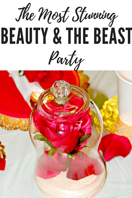 Easy Beauty and the Beast Party decor, Beauty and the Beast Enchanted rose tutorial, Beauty and the Beast party on a budget, Elegant Beauty and the Beast Party for toddlers, how to throw a beauty and the beast party, Beauty and the beast party decorations on a budget, enchanted rose DIY on a budget