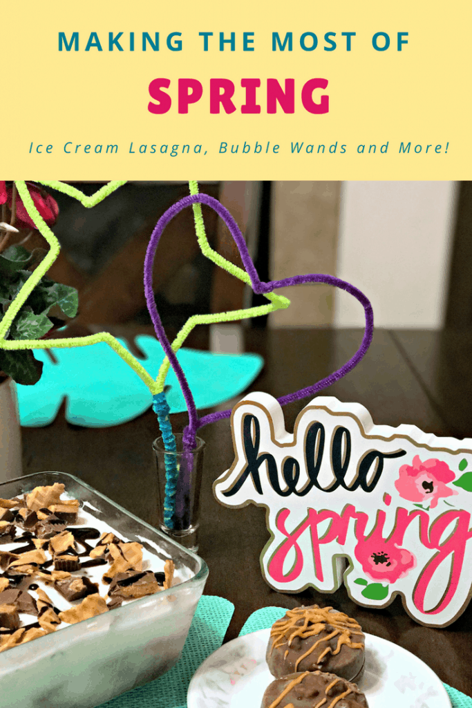 Spring Funk with Ice Cream lasagna and bubble wands