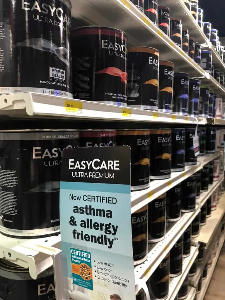 True Value EasyCare Ultra Premium Paint, Woodland bathroom makeover, simple bathroom makeover, allergy friendly paint, asthma friendly paint, asthma and allergy certified paint, paint with low VOC's, best paint for pregnant women