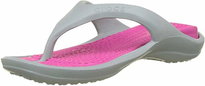 Crocs pink and grey sandals