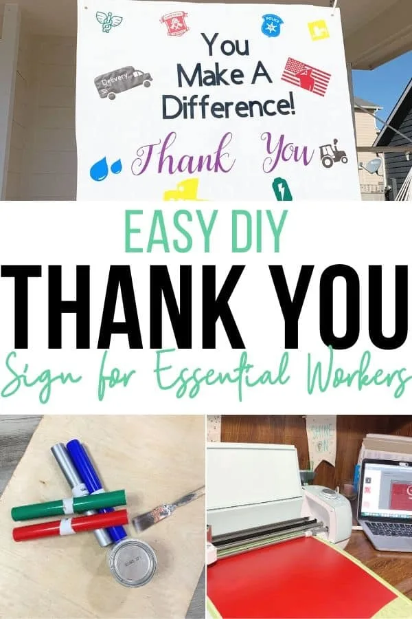 Easy DIY Thank you Sign for essential workers