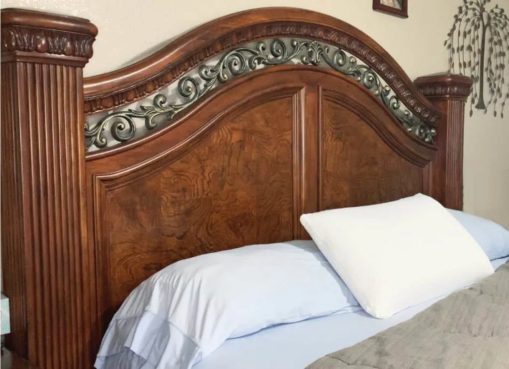 Purple SoftStretch Sheets on bed