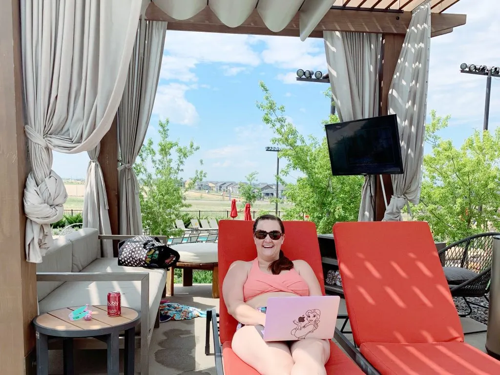 Relaxing in the cabanas at gaylord rockies