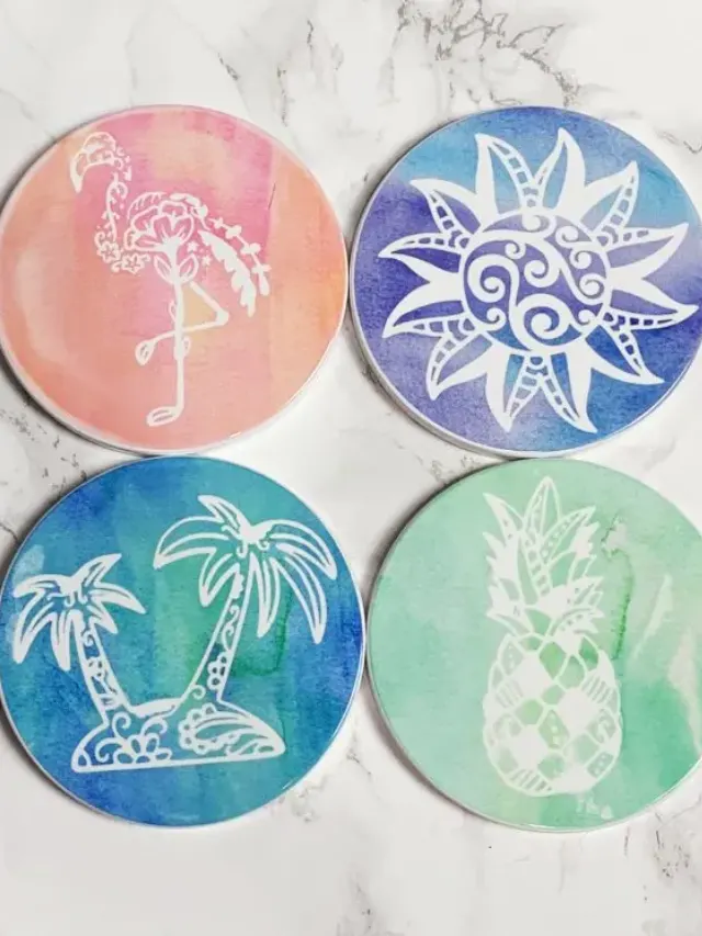 DIY Infusible Ink Tropical Coasters Cover Image