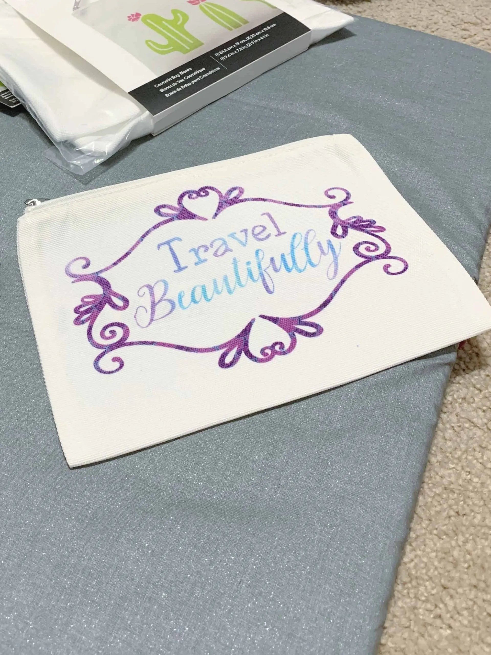DIY Travel cosmetic Bag with infusible Ink
